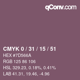 Color code: CMYK 0 / 31 / 15 / 51 | qconv.com