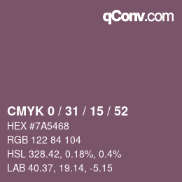 Color code: CMYK 0 / 31 / 15 / 52 | qconv.com