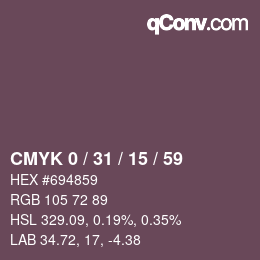 Color code: CMYK 0 / 31 / 15 / 59 | qconv.com
