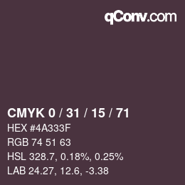 Color code: CMYK 0 / 31 / 15 / 71 | qconv.com