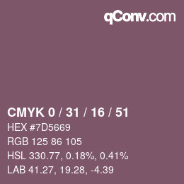 Color code: CMYK 0 / 31 / 16 / 51 | qconv.com