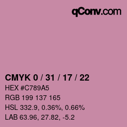 Color code: CMYK 0 / 31 / 17 / 22 | qconv.com