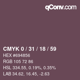Color code: CMYK 0 / 31 / 18 / 59 | qconv.com