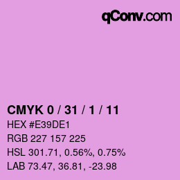 カラーコード: CMYK 0 / 31 / 1 / 11 | qconv.com