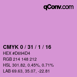 カラーコード: CMYK 0 / 31 / 1 / 16 | qconv.com