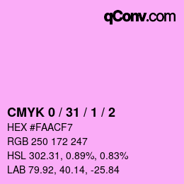 カラーコード: CMYK 0 / 31 / 1 / 2 | qconv.com