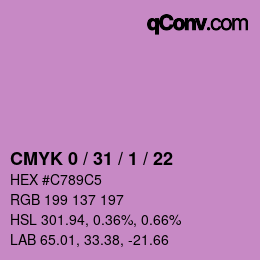 Color code: CMYK 0 / 31 / 1 / 22 | qconv.com