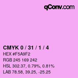 カラーコード: CMYK 0 / 31 / 1 / 4 | qconv.com