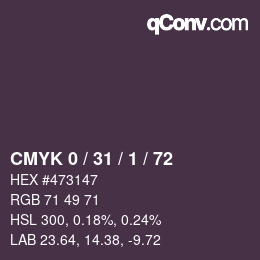 Color code: CMYK 0 / 31 / 1 / 72 | qconv.com