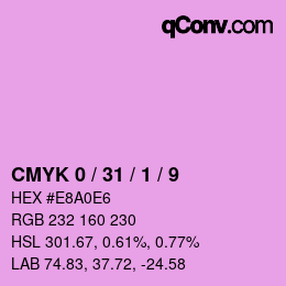 カラーコード: CMYK 0 / 31 / 1 / 9 | qconv.com
