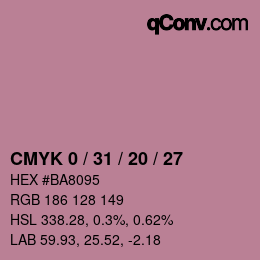 Código de color: CMYK 0 / 31 / 20 / 27 | qconv.com