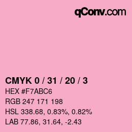 Color code: CMYK 0 / 31 / 20 / 3 | qconv.com