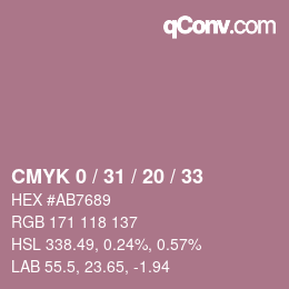 Color code: CMYK 0 / 31 / 20 / 33 | qconv.com