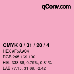 Color code: CMYK 0 / 31 / 20 / 4 | qconv.com