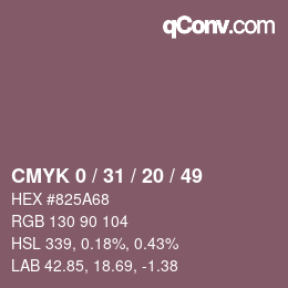 Color code: CMYK 0 / 31 / 20 / 49 | qconv.com
