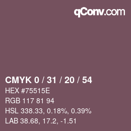 Color code: CMYK 0 / 31 / 20 / 54 | qconv.com