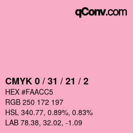 Color code: CMYK 0 / 31 / 21 / 2 | qconv.com