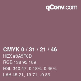 Color code: CMYK 0 / 31 / 21 / 46 | qconv.com
