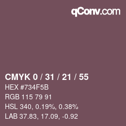 Color code: CMYK 0 / 31 / 21 / 55 | qconv.com