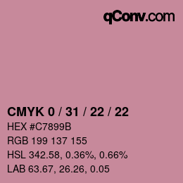Color code: CMYK 0 / 31 / 22 / 22 | qconv.com