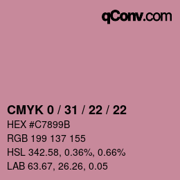 Color code: CMYK 0 / 31 / 22 / 22 | qconv.com