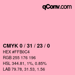 Color code: CMYK 0 / 31 / 23 / 0 | qconv.com
