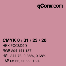 Código de color: CMYK 0 / 31 / 23 / 20 | qconv.com