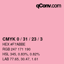 Color code: CMYK 0 / 31 / 23 / 3 | qconv.com