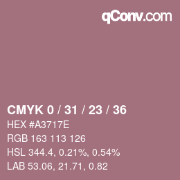 Color code: CMYK 0 / 31 / 23 / 36 | qconv.com