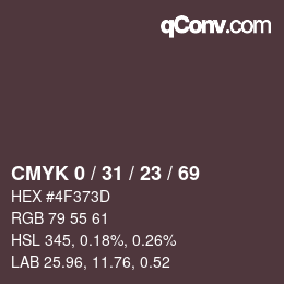 Color code: CMYK 0 / 31 / 23 / 69 | qconv.com