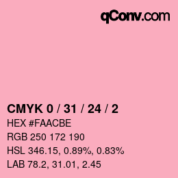 Color code: CMYK 0 / 31 / 24 / 2 | qconv.com