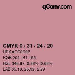 Color code: CMYK 0 / 31 / 24 / 20 | qconv.com
