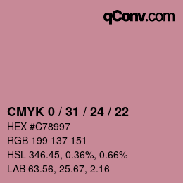 Color code: CMYK 0 / 31 / 24 / 22 | qconv.com