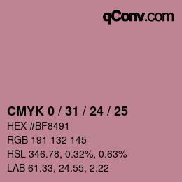 颜色代码: CMYK 0 / 31 / 24 / 25 | qconv.com