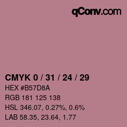 Color code: CMYK 0 / 31 / 24 / 29 | qconv.com