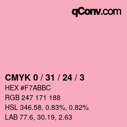 Color code: CMYK 0 / 31 / 24 / 3 | qconv.com