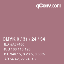 Color code: CMYK 0 / 31 / 24 / 34 | qconv.com