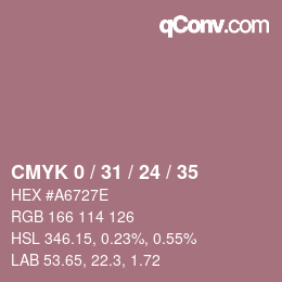 Color code: CMYK 0 / 31 / 24 / 35 | qconv.com