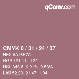 カラーコード: CMYK 0 / 31 / 24 / 37 | qconv.com