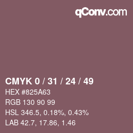 Color code: CMYK 0 / 31 / 24 / 49 | qconv.com