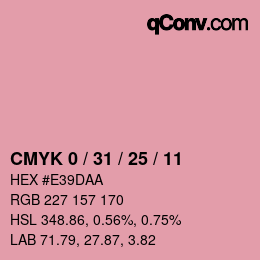カラーコード: CMYK 0 / 31 / 25 / 11 | qconv.com