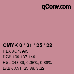 Color code: CMYK 0 / 31 / 25 / 22 | qconv.com