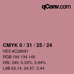 Color code: CMYK 0 / 31 / 25 / 24 | qconv.com