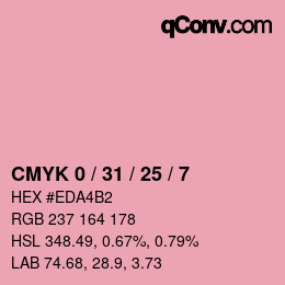 カラーコード: CMYK 0 / 31 / 25 / 7 | qconv.com