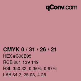 Color code: CMYK 0 / 31 / 26 / 21 | qconv.com