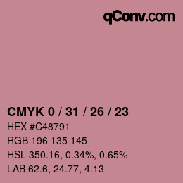 Color code: CMYK 0 / 31 / 26 / 23 | qconv.com