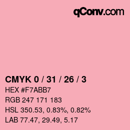 Color code: CMYK 0 / 31 / 26 / 3 | qconv.com