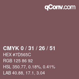Código de color: CMYK 0 / 31 / 26 / 51 | qconv.com