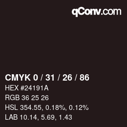 Color code: CMYK 0 / 31 / 26 / 86 | qconv.com