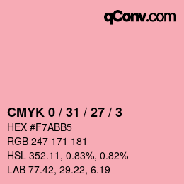 Color code: CMYK 0 / 31 / 27 / 3 | qconv.com